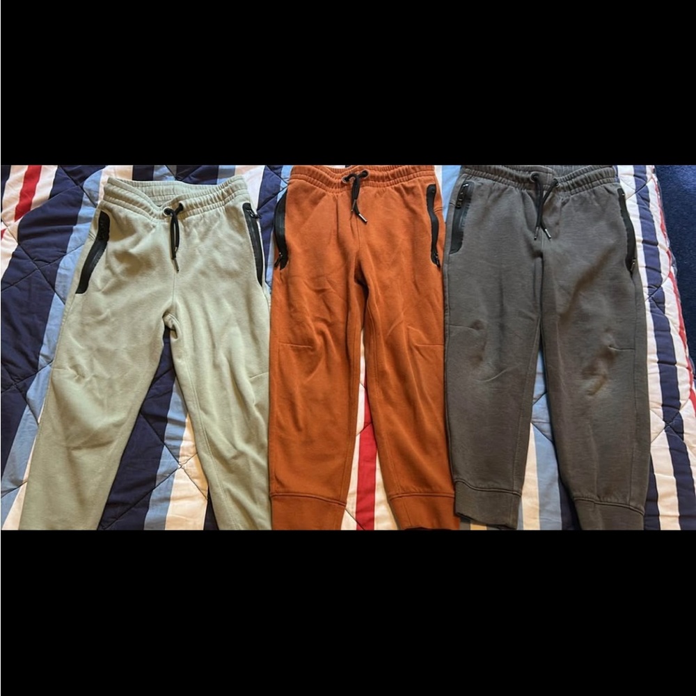 Kids' Jogger Pants Set - Gray, Orange, and Tan